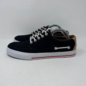 Polo Ralph Lauren Vance Side Lace Black Canvas/Leather Sneaker Men's 9D